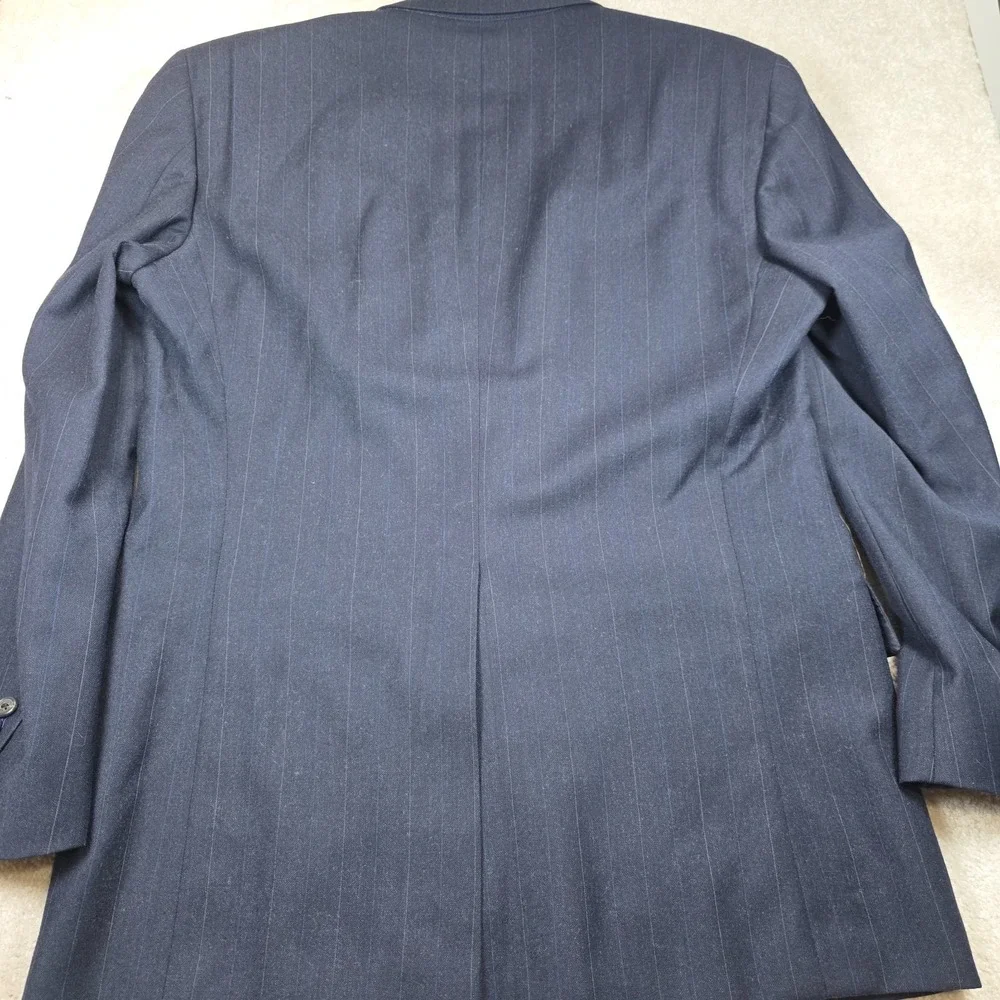 Polo University Club Ralph Lauren Blazer Mens 42L Blue Pinstripe Made In USA